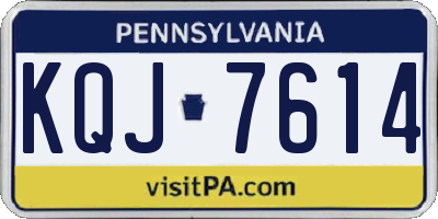 PA license plate KQJ7614