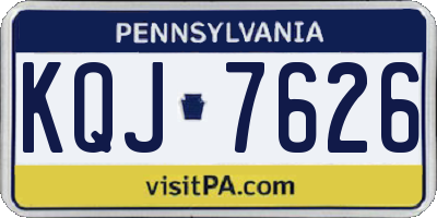 PA license plate KQJ7626