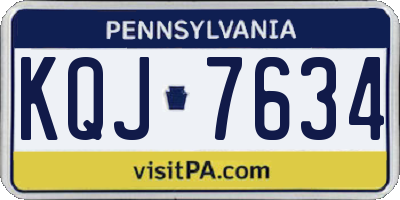 PA license plate KQJ7634