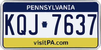 PA license plate KQJ7637