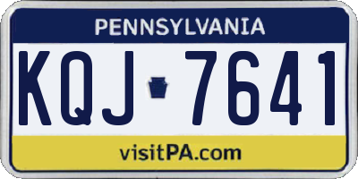 PA license plate KQJ7641