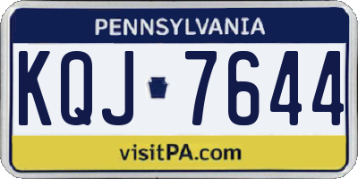 PA license plate KQJ7644