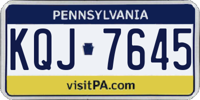 PA license plate KQJ7645