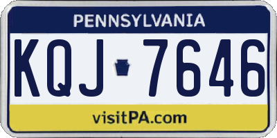 PA license plate KQJ7646