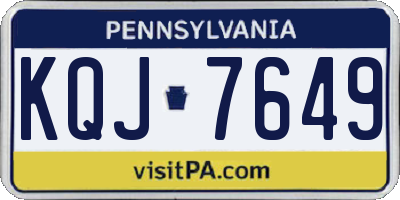 PA license plate KQJ7649
