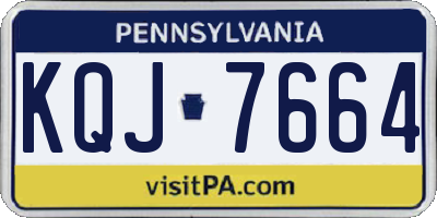 PA license plate KQJ7664