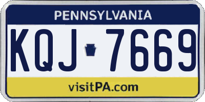 PA license plate KQJ7669