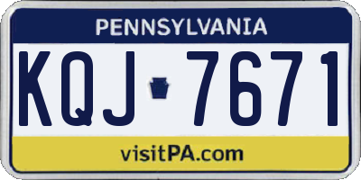 PA license plate KQJ7671