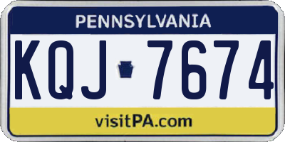PA license plate KQJ7674