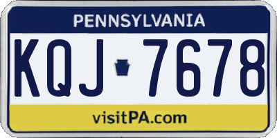 PA license plate KQJ7678