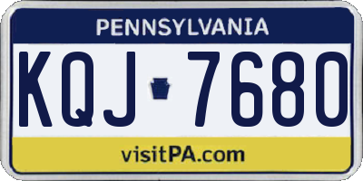 PA license plate KQJ7680