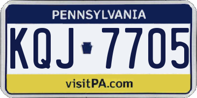 PA license plate KQJ7705