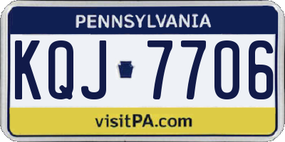 PA license plate KQJ7706