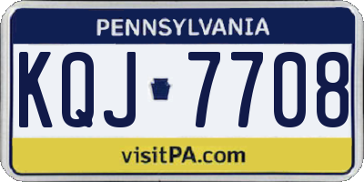 PA license plate KQJ7708