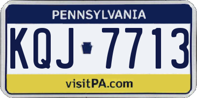 PA license plate KQJ7713