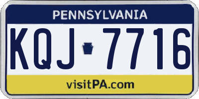 PA license plate KQJ7716