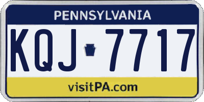 PA license plate KQJ7717