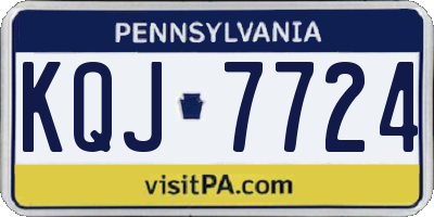 PA license plate KQJ7724