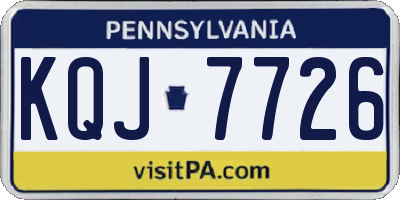 PA license plate KQJ7726