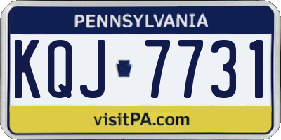 PA license plate KQJ7731