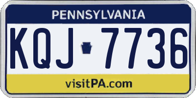 PA license plate KQJ7736