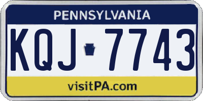 PA license plate KQJ7743