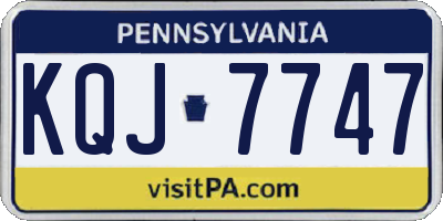 PA license plate KQJ7747