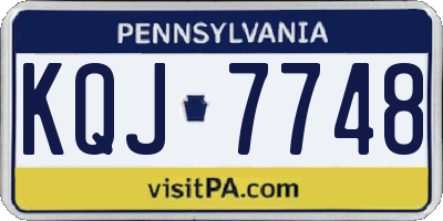 PA license plate KQJ7748
