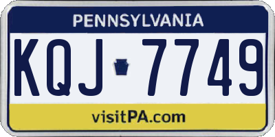 PA license plate KQJ7749