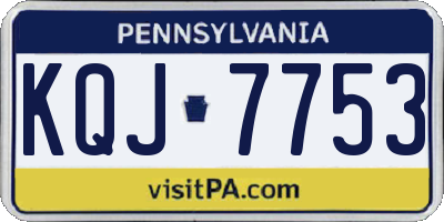 PA license plate KQJ7753