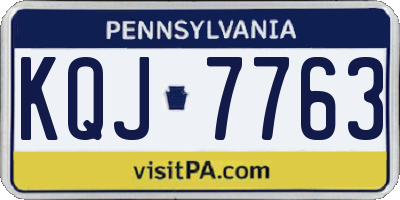 PA license plate KQJ7763