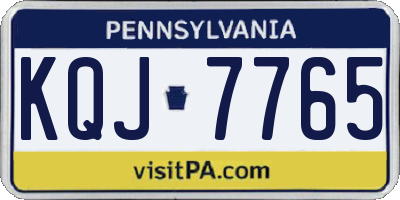 PA license plate KQJ7765