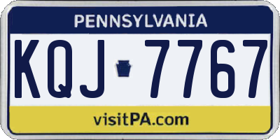 PA license plate KQJ7767