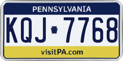 PA license plate KQJ7768