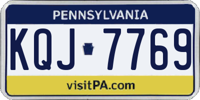 PA license plate KQJ7769