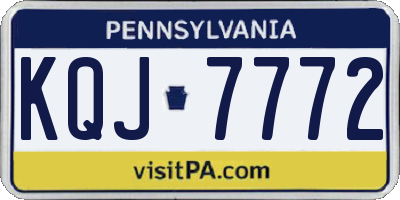 PA license plate KQJ7772