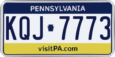 PA license plate KQJ7773