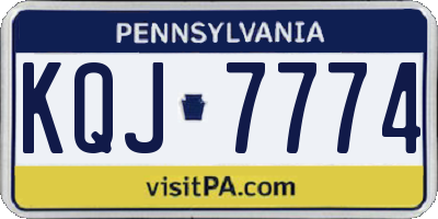 PA license plate KQJ7774
