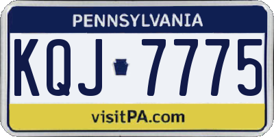 PA license plate KQJ7775
