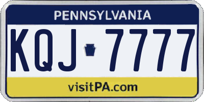 PA license plate KQJ7777