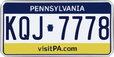 PA license plate KQJ7778