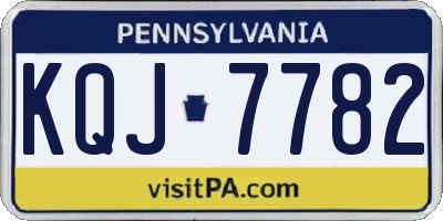 PA license plate KQJ7782