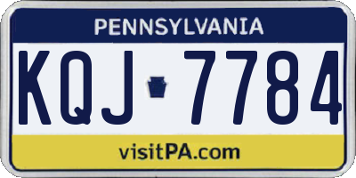 PA license plate KQJ7784