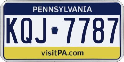 PA license plate KQJ7787