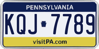 PA license plate KQJ7789