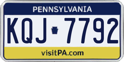 PA license plate KQJ7792
