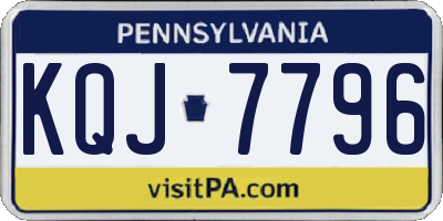 PA license plate KQJ7796