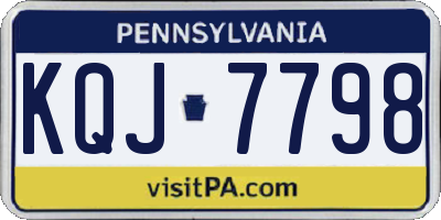 PA license plate KQJ7798