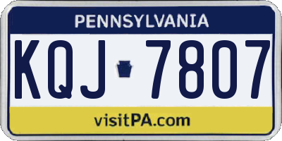 PA license plate KQJ7807