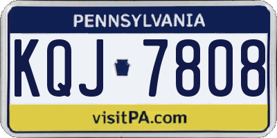 PA license plate KQJ7808